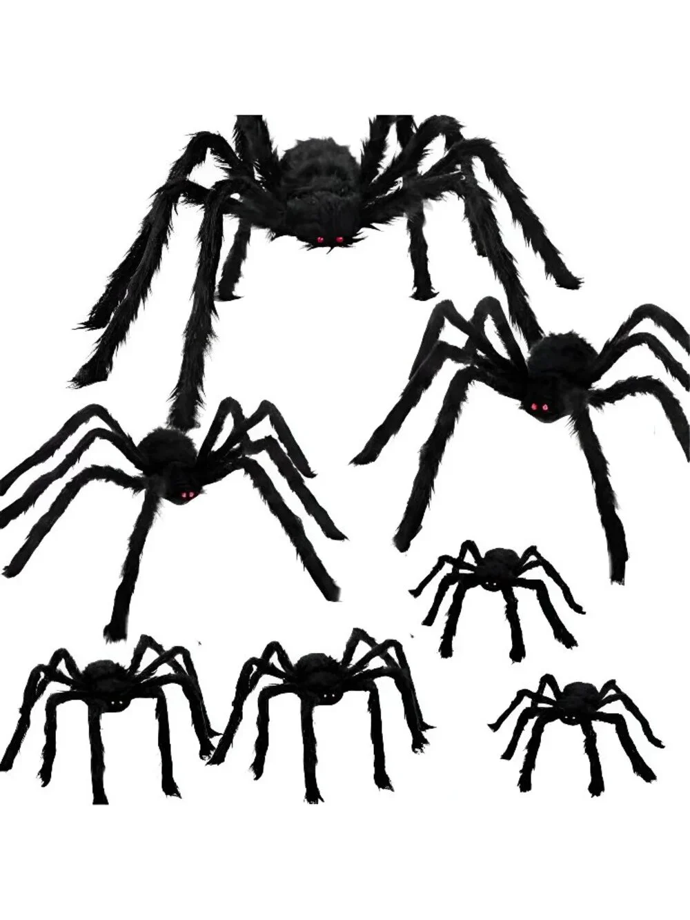 7 Pcs Giant Halloween Spiders Decorations,Scary Decor for Indoor Outdoor